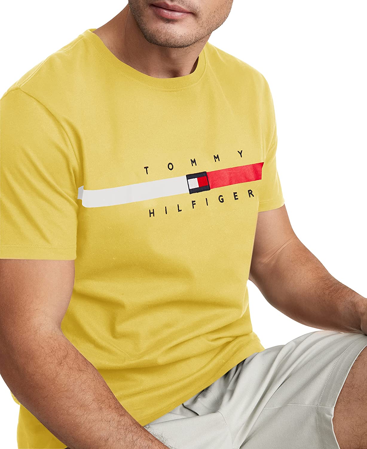 Tommy Hilfiger Men's Short Sleeve Signature Stripe Graphic T-Shirt - Image 8